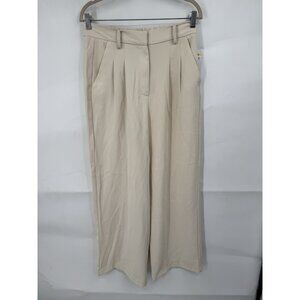 French Connection Wide Leg Trouser Women Medium Cream NEW Workwear